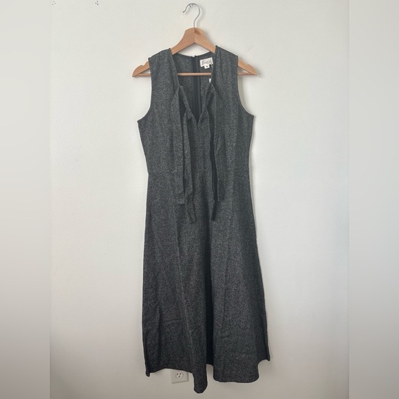 NWT - Daintti Plaid Bow Midi Dress – Black/Grey – Size M - Picture 1 of 4